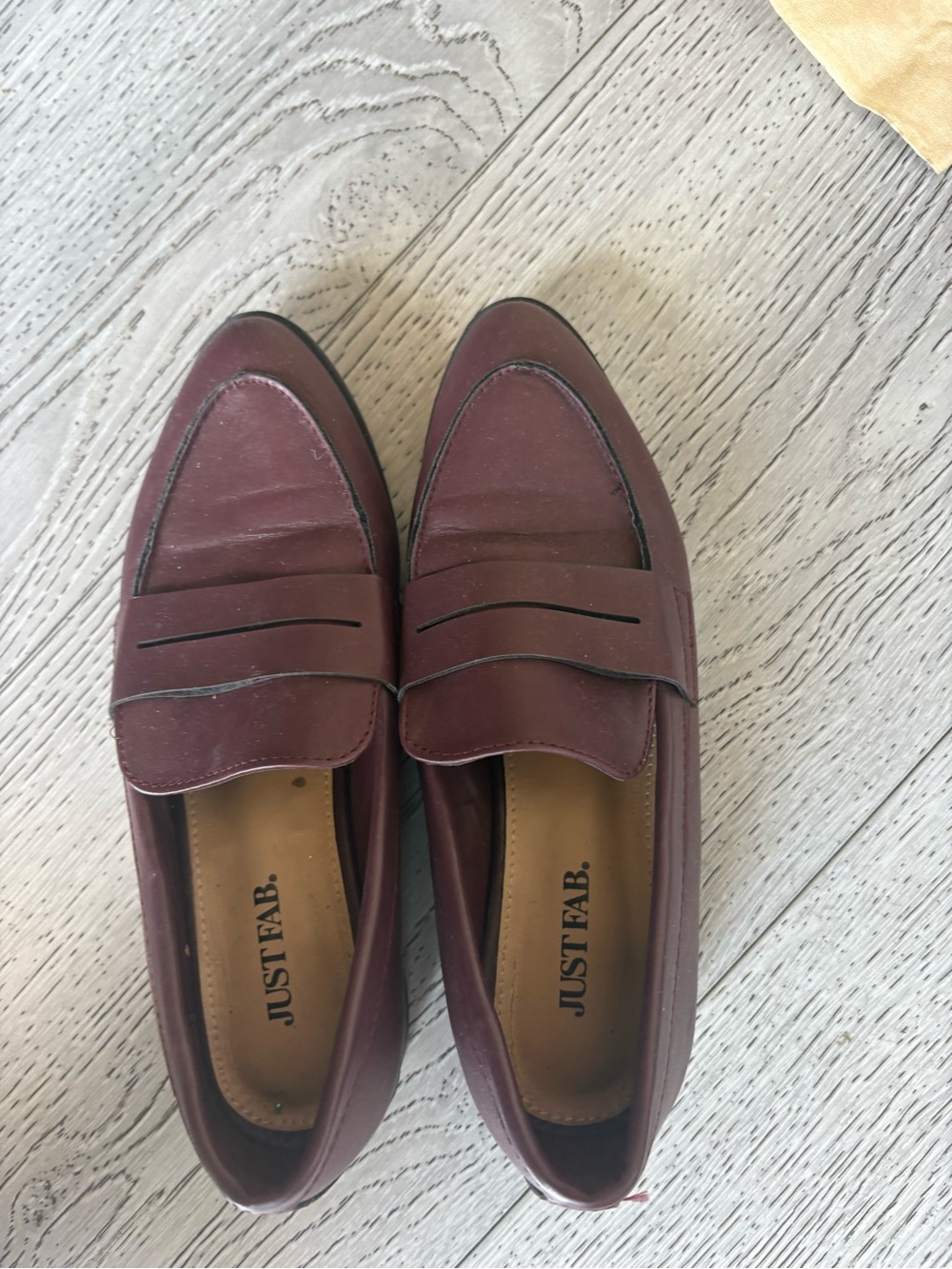 JUSTFAB women’s Burgundy Penny Loafers